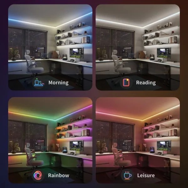 Bandă LED RGBWWIC dimabilă Govee COB 3780 diode 3m Wi-Fi Matter