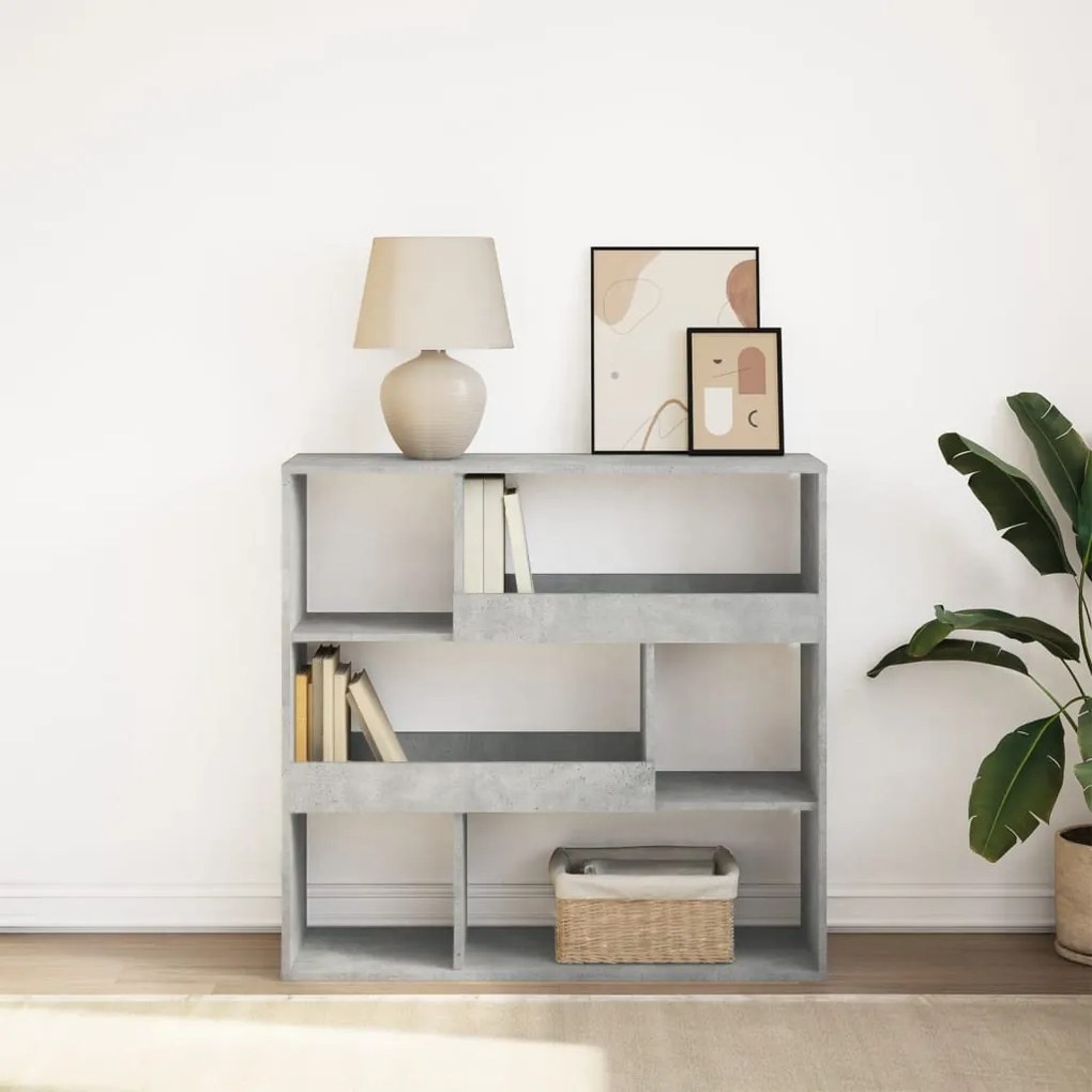 vidaXL Bibliotecă/Separator cameră, gri beton, 100x33x94,5 cm