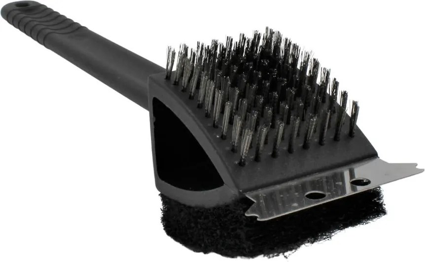 Perie profesională pentru curățarea grătarului, 3în1, cu mâner ergonomic, cap multifuncțional, BBQ