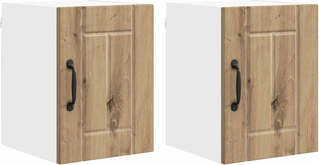 vidaXL Dulap de bucătărie 2 pcs Stejar Artizanal 30 x 31 x 40 cm