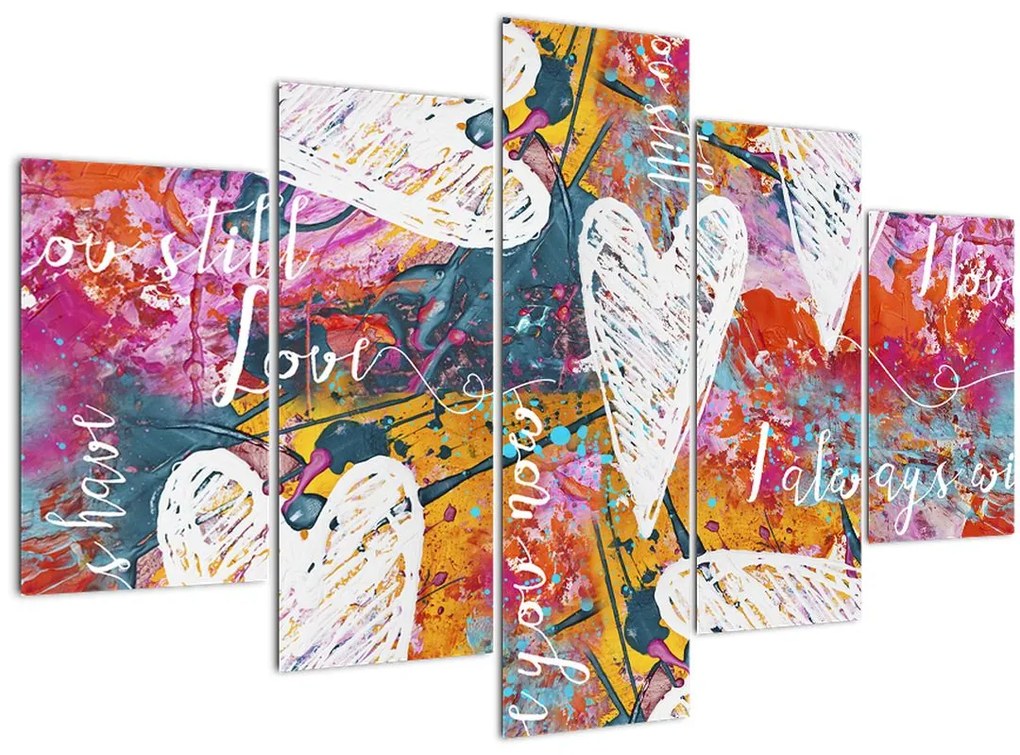 Tablou - Inima pe un fundal abstract (150x105 cm)