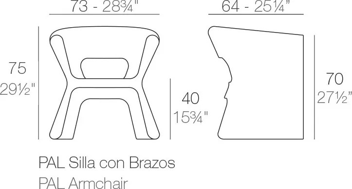 Scaun / Fotoliu de exterior / interior design modern premium PAL ARMCHAIR 51005 Vondom