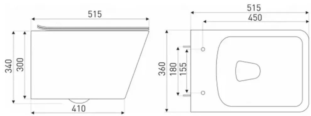 Set rezervor WC montat pe perete Roya Tinos 83W