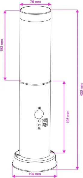 Brilagi - Lampă de exterior cu senzor NOVA 1xE27/15W/230V 40 cm IP44 crom mat