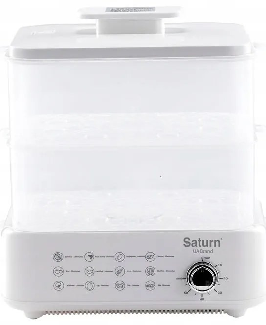 Aparat de gatit cu aburi Saturn ST-EC1187, 1500W, 12 l, Oprire automata, Indicator nivel apa, Alb