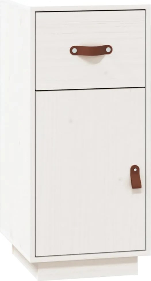 vidaXL Servantă, alb, 34x40x75 cm, lemn masiv de pin