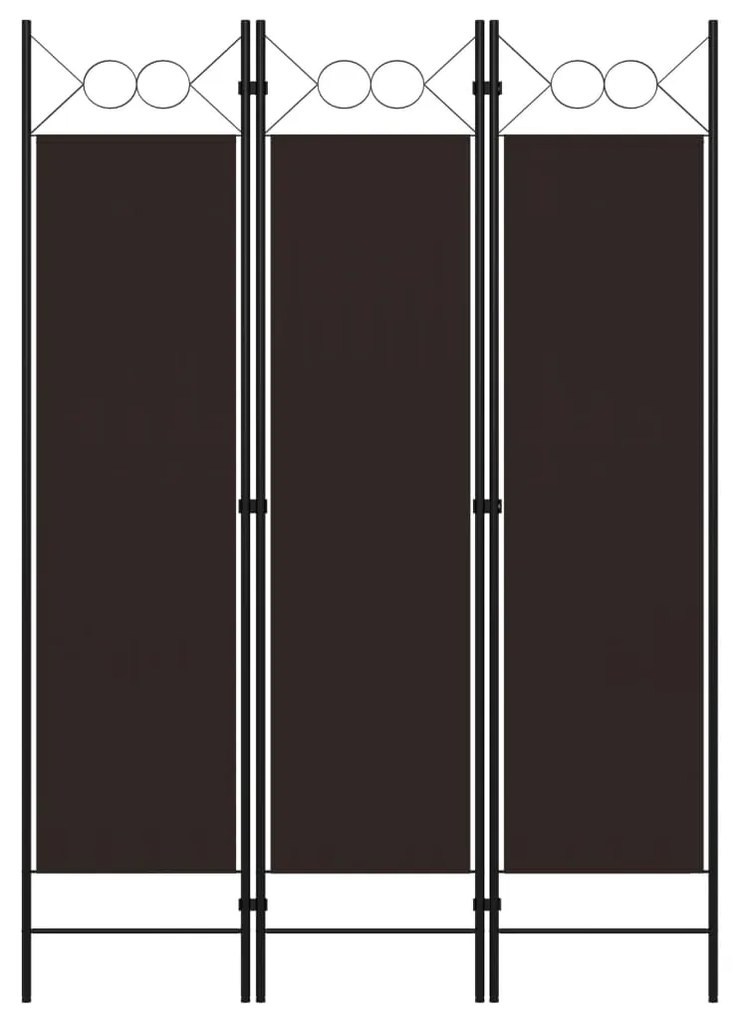 vidaXL Paravan de cameră cu 3 panouri, maro, 120 x 180 cm