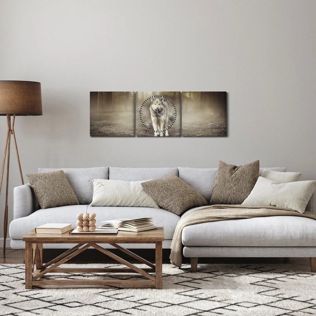 Tablou - Paznicul pădurii (cu ceas) (90x30 cm)