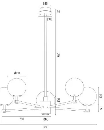 Candelabru 5 brate design modern Paloma