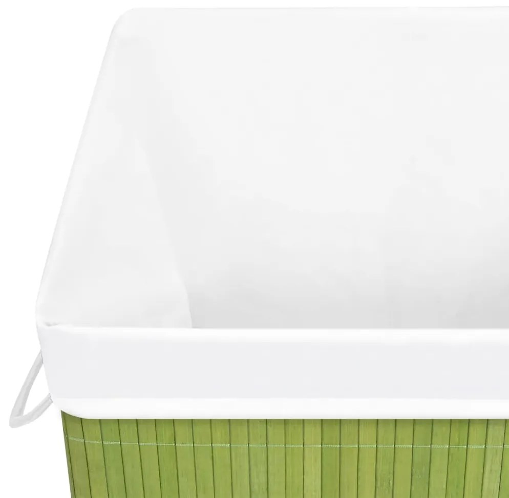 Cos de rufe din bambus, verde 1, Verde, 40 x 30 x 60 cm