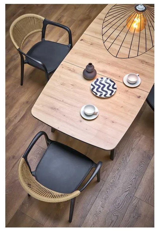 Masă de bucătărie Hank, stejar artisan / negru