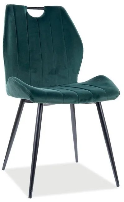 Scaun de bucaterie Arco Velvet, verde/negru