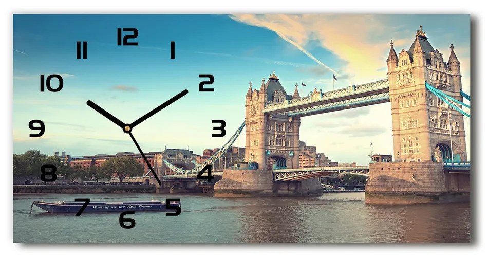 Ceas de perete modern din sticla Tower Bridge din Londra