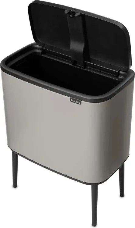 Cos de gunoi Brabantia Bo Touch 1010451, 36 L, Deschidere lina si silentioasa, Deschidere larga, Gri deschis