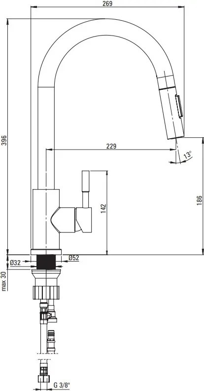 Lima Baterie de bucătărie cu dispersor mobil BBM_F72M