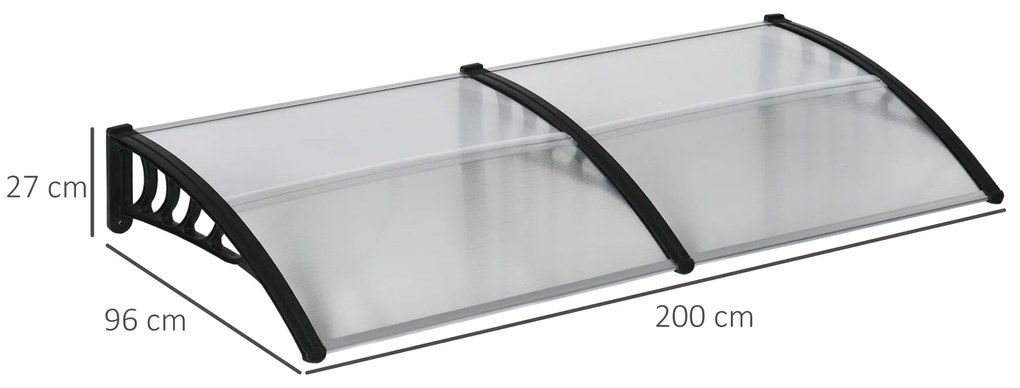 Outsunny Copertina moderna din PP, 200x96x27 cm, negru