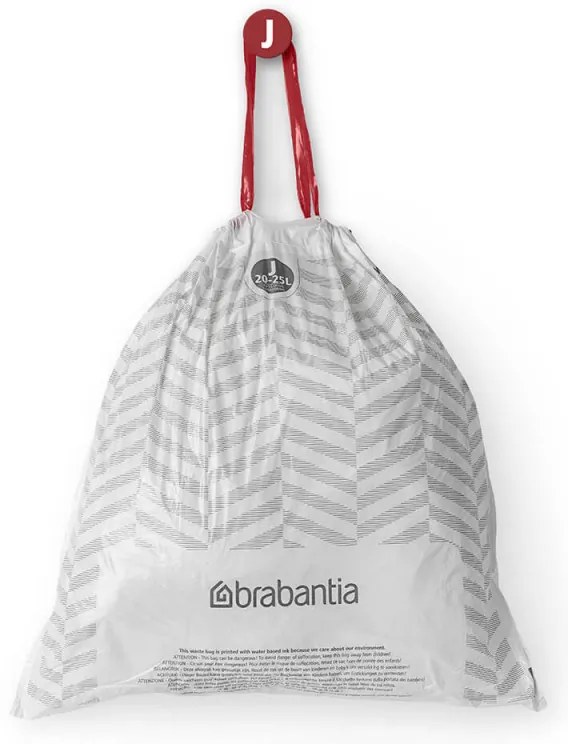 Saci de gunoi Brabantia PerfectFit Sort&Go/Bo 1005586, Dimensiune J, 20-25 L, 10 buc, Alb