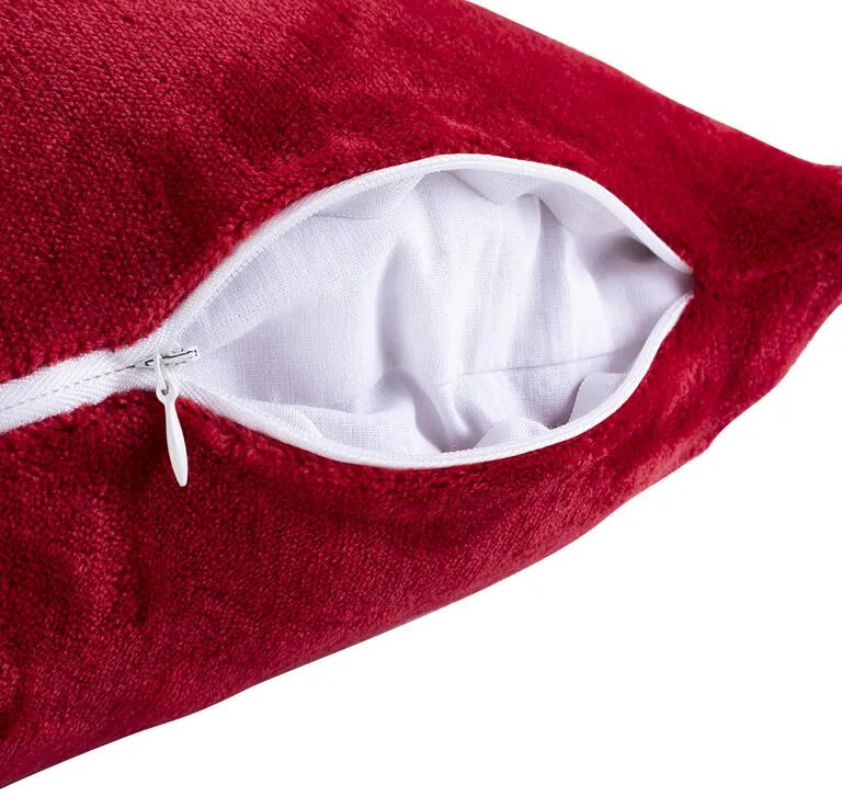 Set de 2 feţe pernuţe din micropluş roşu 45 x 45 cm