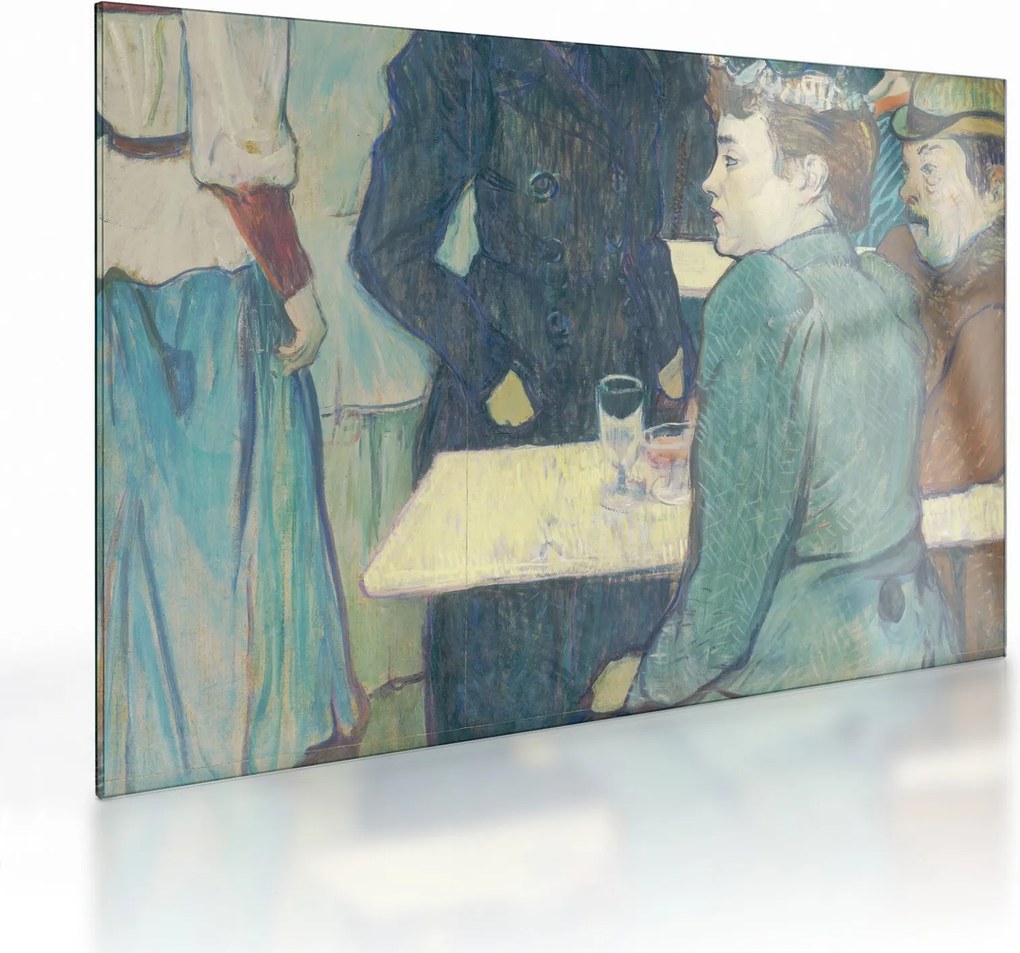 Tablou pe sticlă - Henri de Toulouse-Lautrec, A Corner of the Moulin de la Galette, reproducere (70x50 cm)