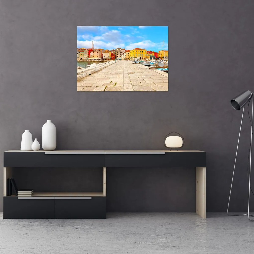 Tablou pe sticlă - Orașul Istrian vechi Poreč, Croația (70x50 cm)