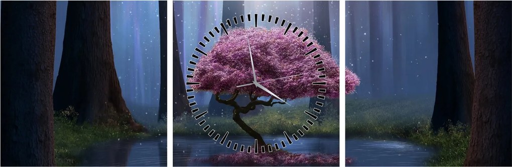 Tablou - Noapte magică (cu ceas) (90x30 cm)