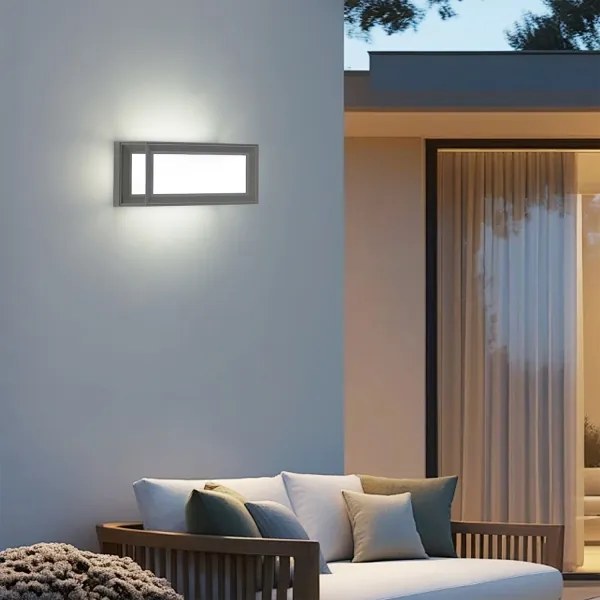 Brilagi - Aplica LED de exterior cu senzor PARKER, 12W, 230V, gri, IP44