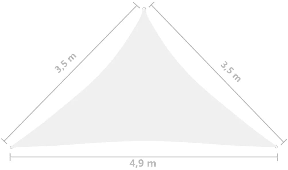 Parasolar, alb, 3,5x3,5x4,9 m, tesatura oxford, triunghiular Alb, 3.5 x 3.5 x 4.9 m