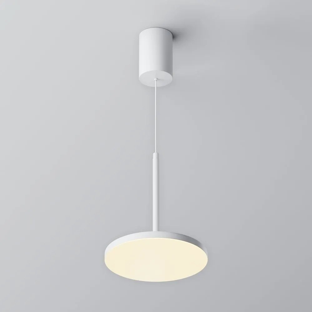Lustra/Pendul LED iluminat design tehnic Plato D-18,5cm alb