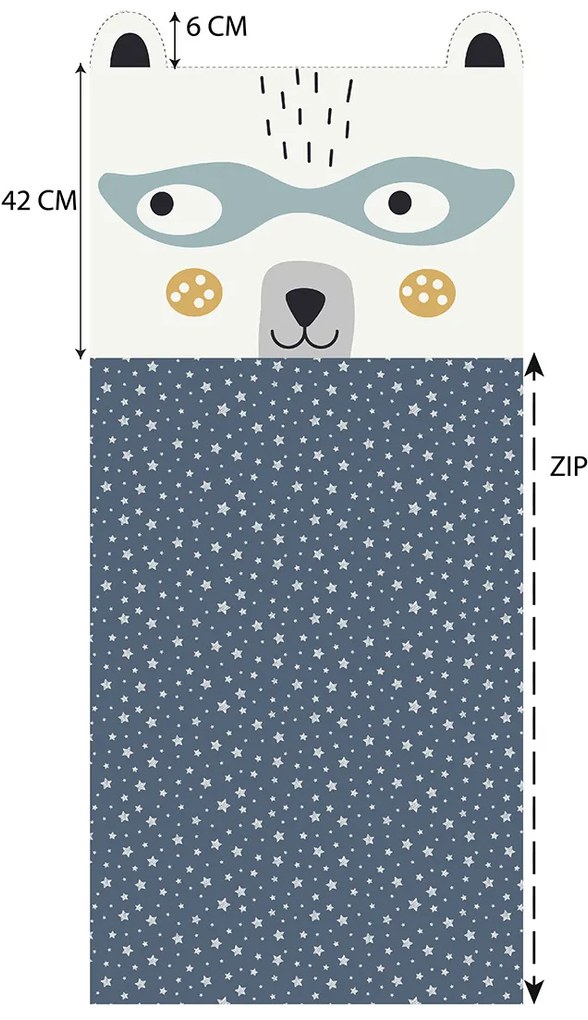 Sac de dormit pentru copii cu fermoar, 142 x 62 cm