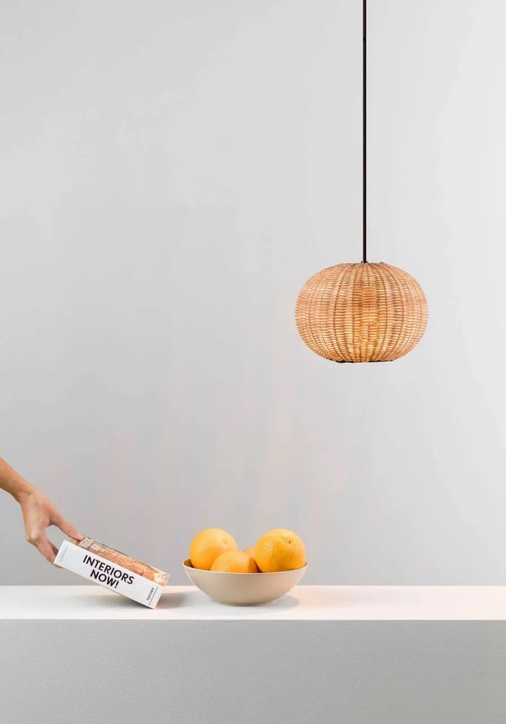 Lustra / Pendul suspendat design natural din ratan HAKA 25cm