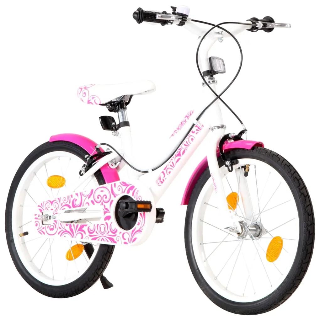 Bicicleta pentru copii, roz si alb, 18 inci