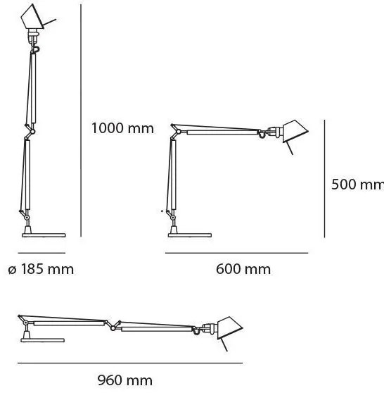 Artemide AR A015100+AR A003900 - Set complet lampă LED dimabilă TOLOMEO, 9W