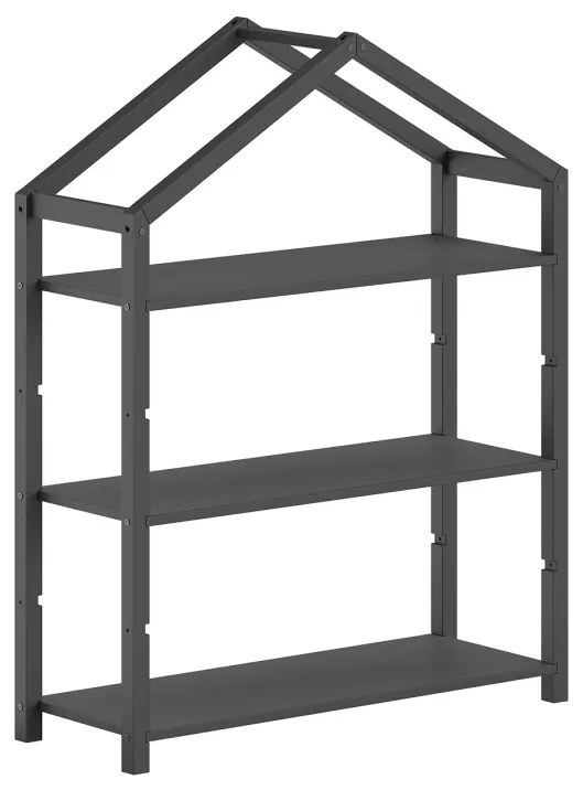 Bibliotecă în formă de Căsuță, Antracit, MDF – Dallas – Vipack