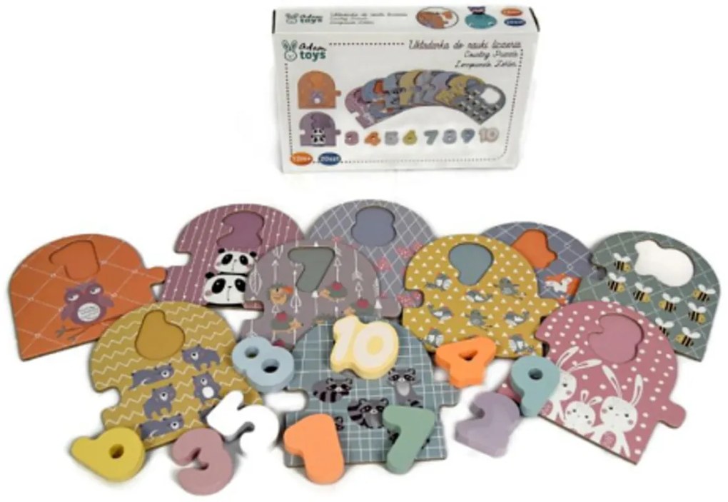 Adam Toys Educativ din lemn puzzle - socoteală