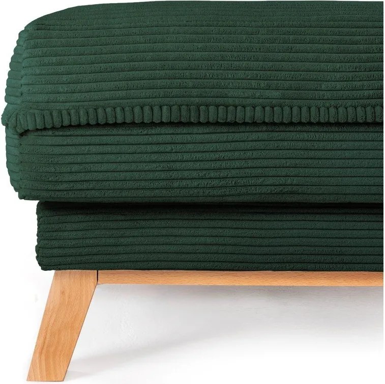 Taburet verde închis cu tapițerie din catifea reiată Tori – Bonami Selection