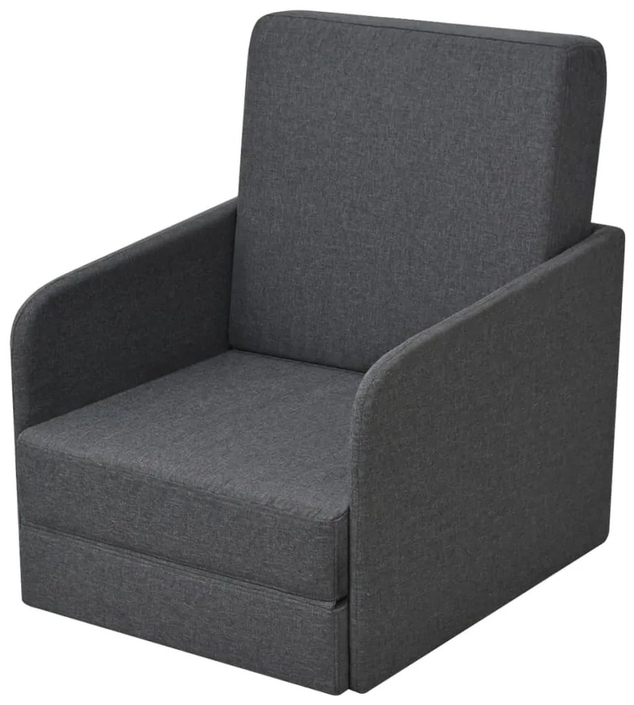 vidaXL Fotoliu pat extensibil, gri închis, material textil