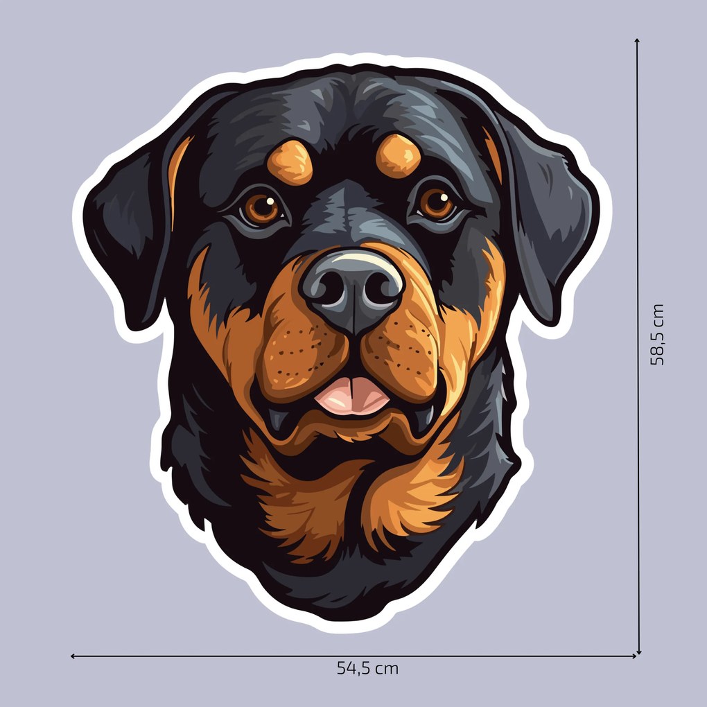 PIPPER. Autocolant Rottweiler mărimea: 60cm