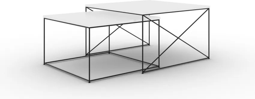 Set masute de cafea, Licco 2, ADRK Furniture (Culoare: Negru / Negru)