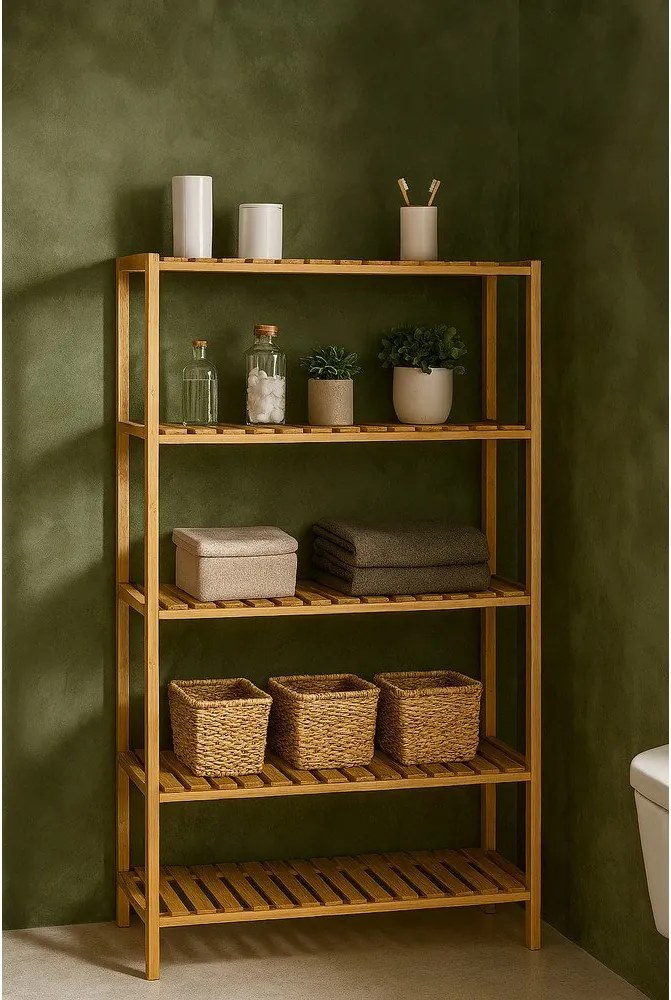 Etajeră de baie în culoare naturală din bambus 60x130 cm Skaren – Bonami Essentials