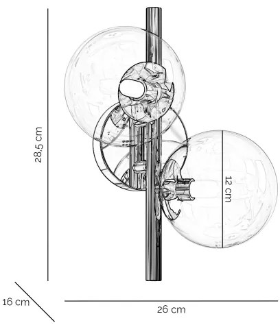 ONLI - Aplică de perete KIMBERLY 2xG9/6W/230V crom lucios