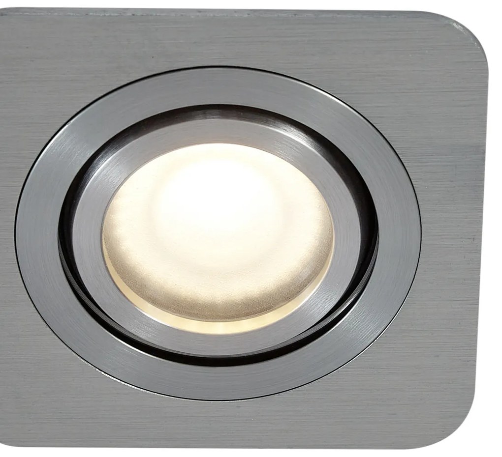 Set de 6 spoturi încastrate rotunjite Gunmetal GU10 50mm reglabile IP44 - Alberto