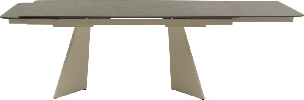 Masă ceramică CORTEN extensibilă, picior beige, 180 cm/90 cm