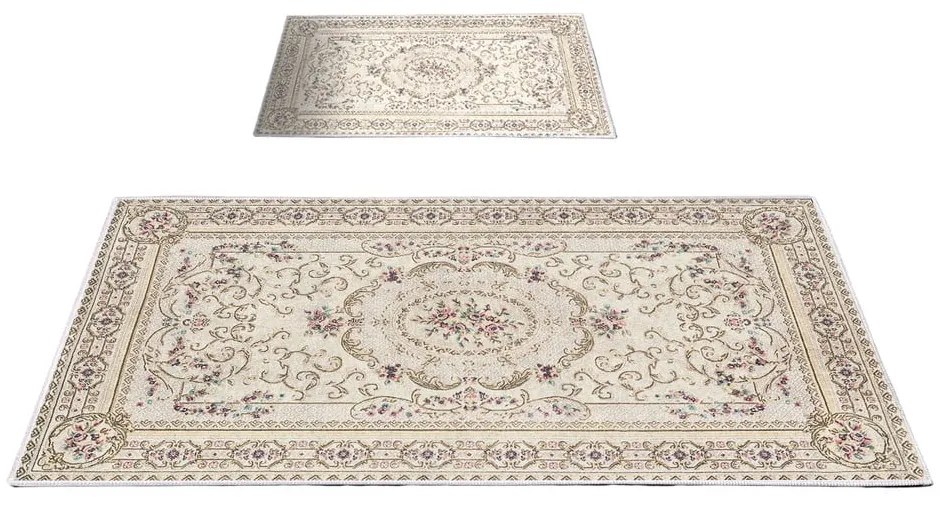 Covorașe de baie maro-bej 2 buc. 60x100 cm – Foutastic