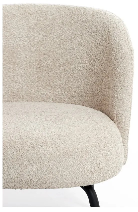 Fotoliu crem cu tapițerie din stofă bouclé Dieyda – Light & Living