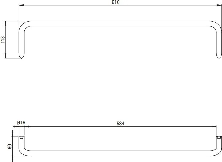 Silia suport pentru prosoape finisaj auriu ADI_Z621