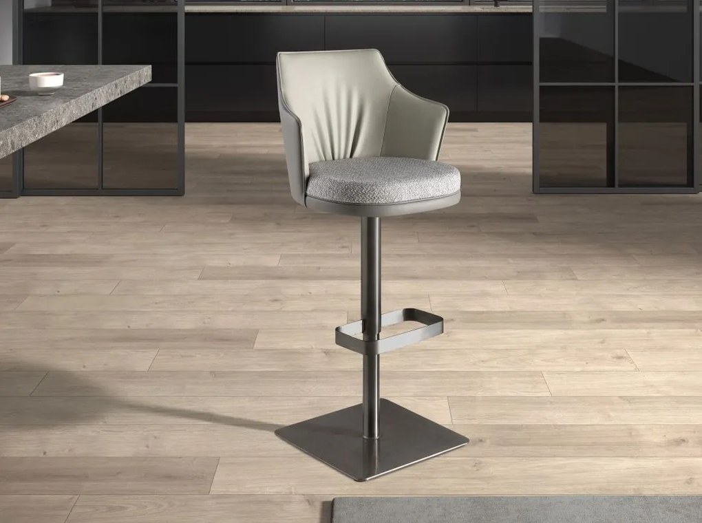 Scaun de bar pivotant cu inaltime reglabila Stool gri