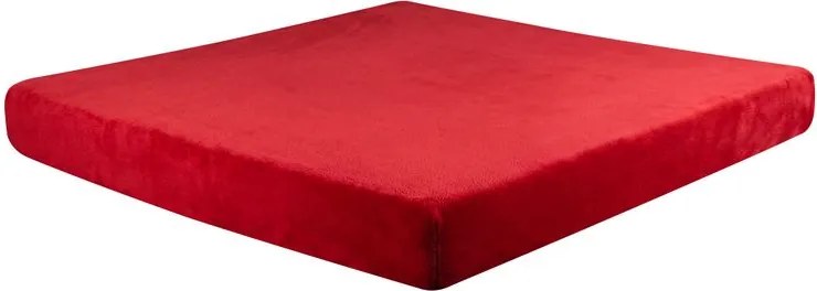 decoDoma Cearceaf cu elastic din micropluş roşu pat simplu