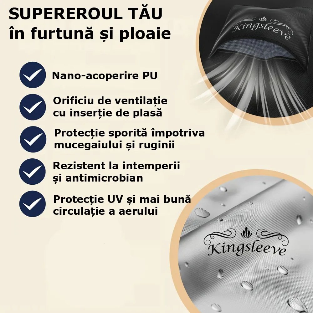 Prelată de protecție pentru set de bere BEER COVER, 180x90x74cm, antracit Kingsleeve