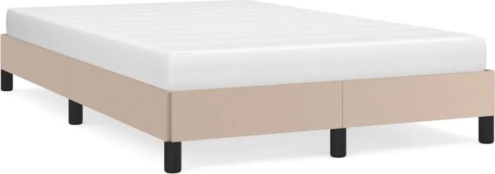vidaXL Cadru de pat fără saltea cappuccino 120x190cm piele artificială