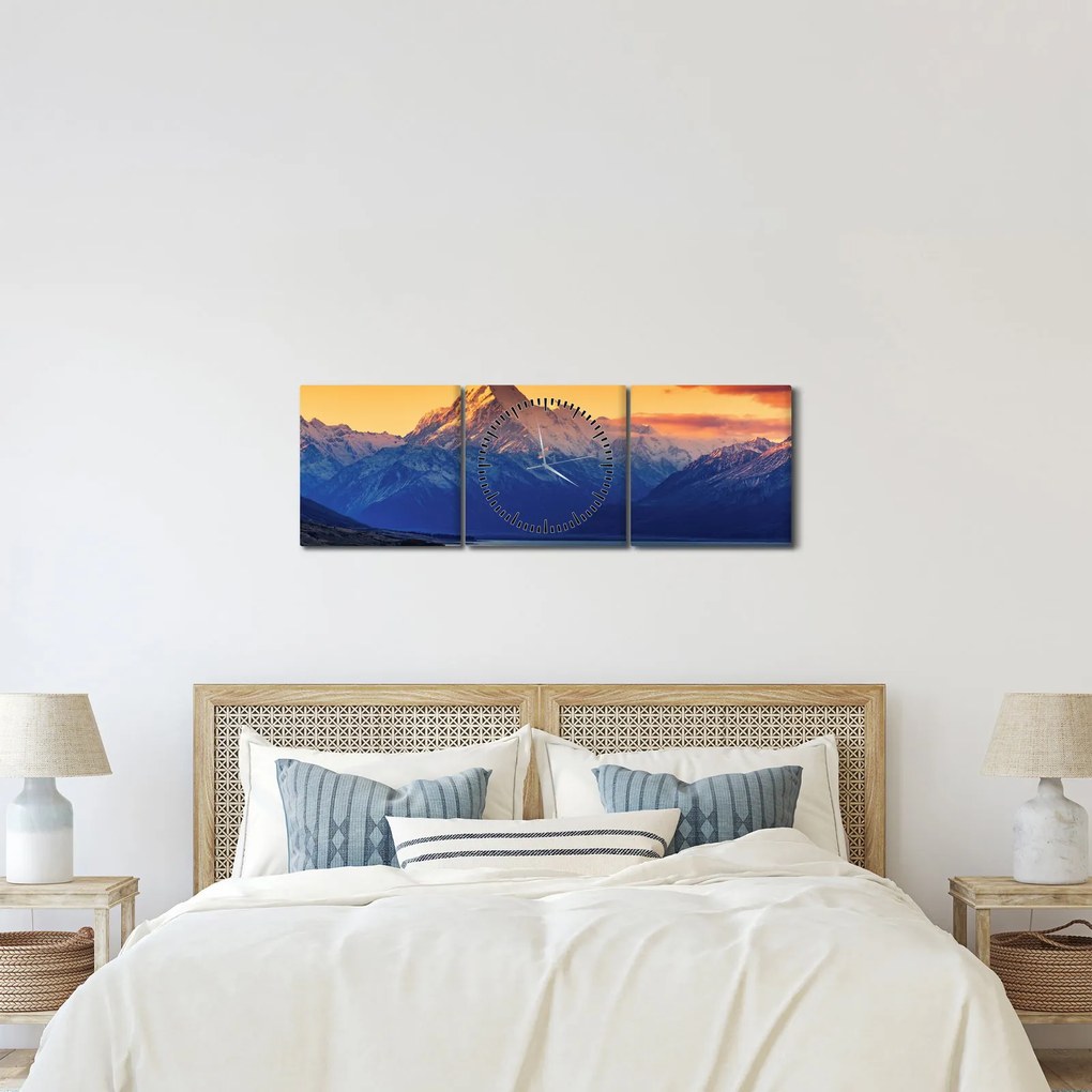 Tablou - Lacul Pukaki (cu ceas) (90x30 cm)